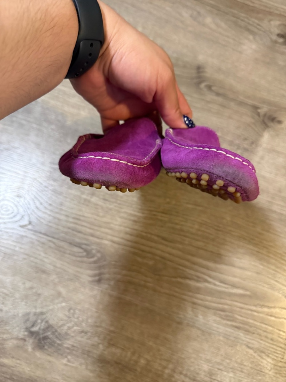 M.GEMI The Felize Suede MOCCASIN in Fuchsia Suede - Picture 3 of 8